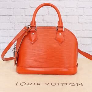 Louis Vuitton Alma BB Orange Epi Crossbody Leather Satchel Handbag A3589